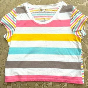 XXI Forever 21 Multicolored Striped Crop Top - Small